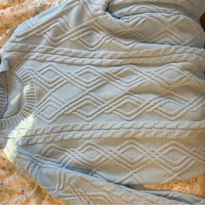 Light Blue Cable Knit Sweater